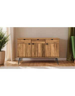 Buffet bois h&ecirc;tre 3 portes AMALFI