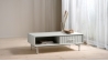 Table basse 1 tiroir 1 niche 120 cm - Bois strié - MIRANO