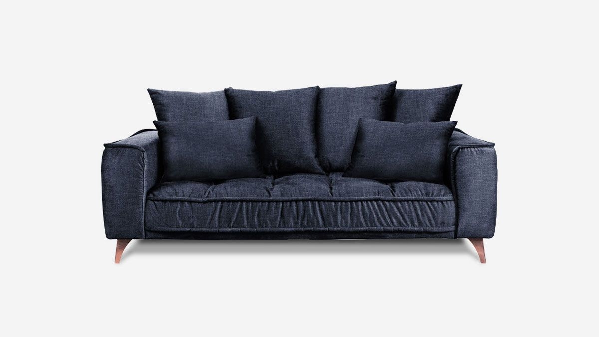 Canapé ALTAMO - Tissu bleu - Droit - 2 places