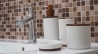 Pot brosse à dents - Résine blanche et bois - ASCOLI