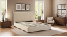 Lit coffre - Velours côtelé beige - OPERA
