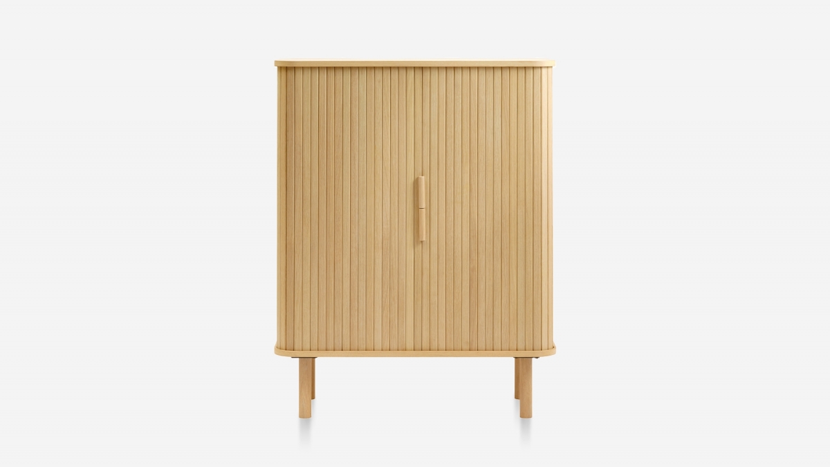 Buffet haut 2 portes - Bois naturel - OLBIA
