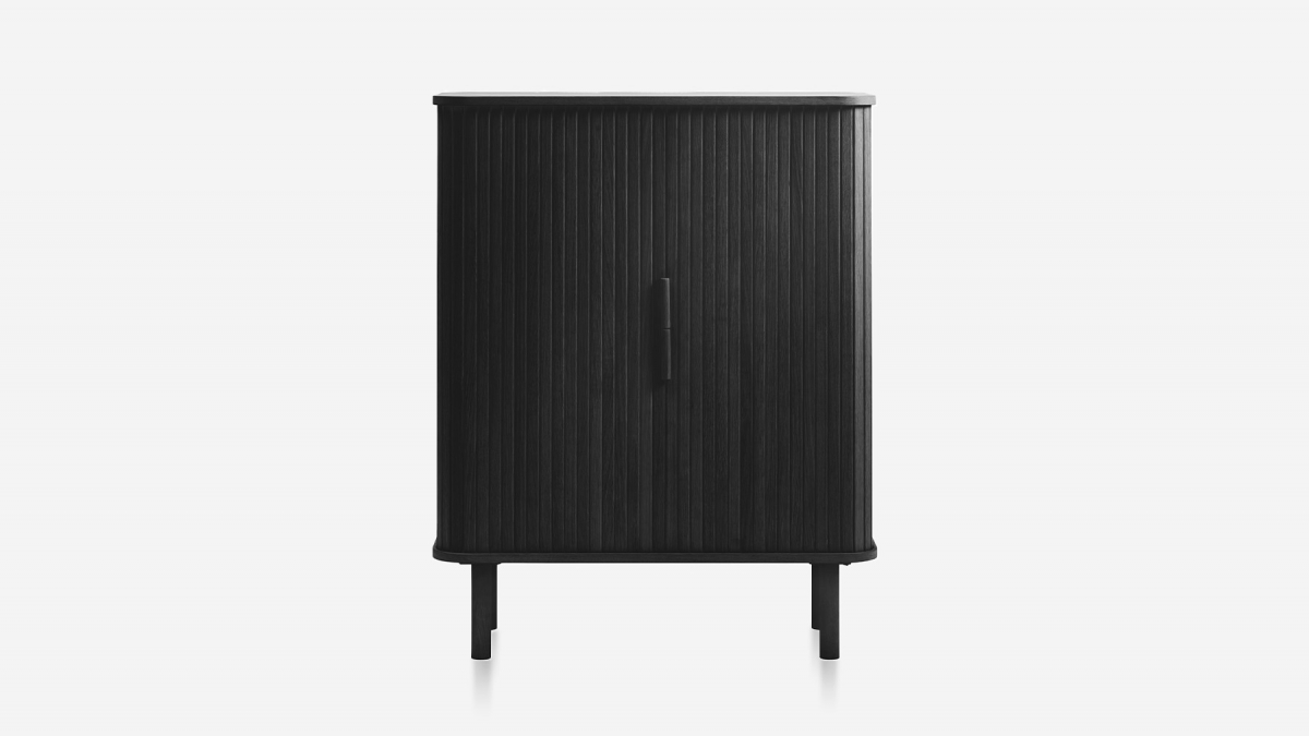 Buffet haut 2 portes - Bois noir - OLBIA