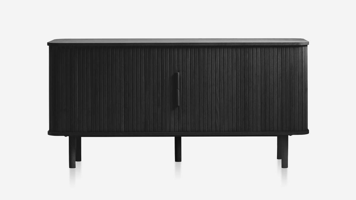 Buffet 2 portes 160 cm - Bois noir - OLBIA
