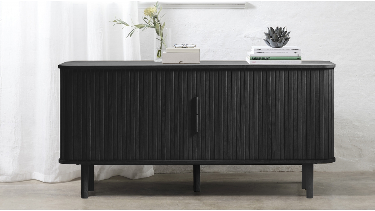 Buffet 2 portes 160 cm - Bois noir - OLBIA