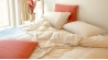 Parure de lit - Gaze de coton - Sable - LOUISE - Pour lit 160 cm