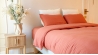 Parure de lit - Gaze de coton - Terracotta - LOUISE - Pour lit 140 cm