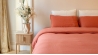 Parure de lit - Gaze de coton - Terracotta - LOUISE - Pour lit 140 cm