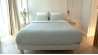 Parure de lit - Gaze de coton - Vert sauge/écru - NOÉ - Pour lit 140 cm