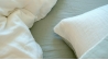 Parure de lit - Gaze de coton - Vert sauge/écru - NOÉ - Pour lit 140 cm
