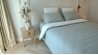 Parure de lit - Gaze de coton - Vert sauge/écru - NOÉ - Pour lit 180 cm