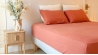 Parure de lit - Gaze de coton - Terracotta - LOUISE - Pour lit 140 cm