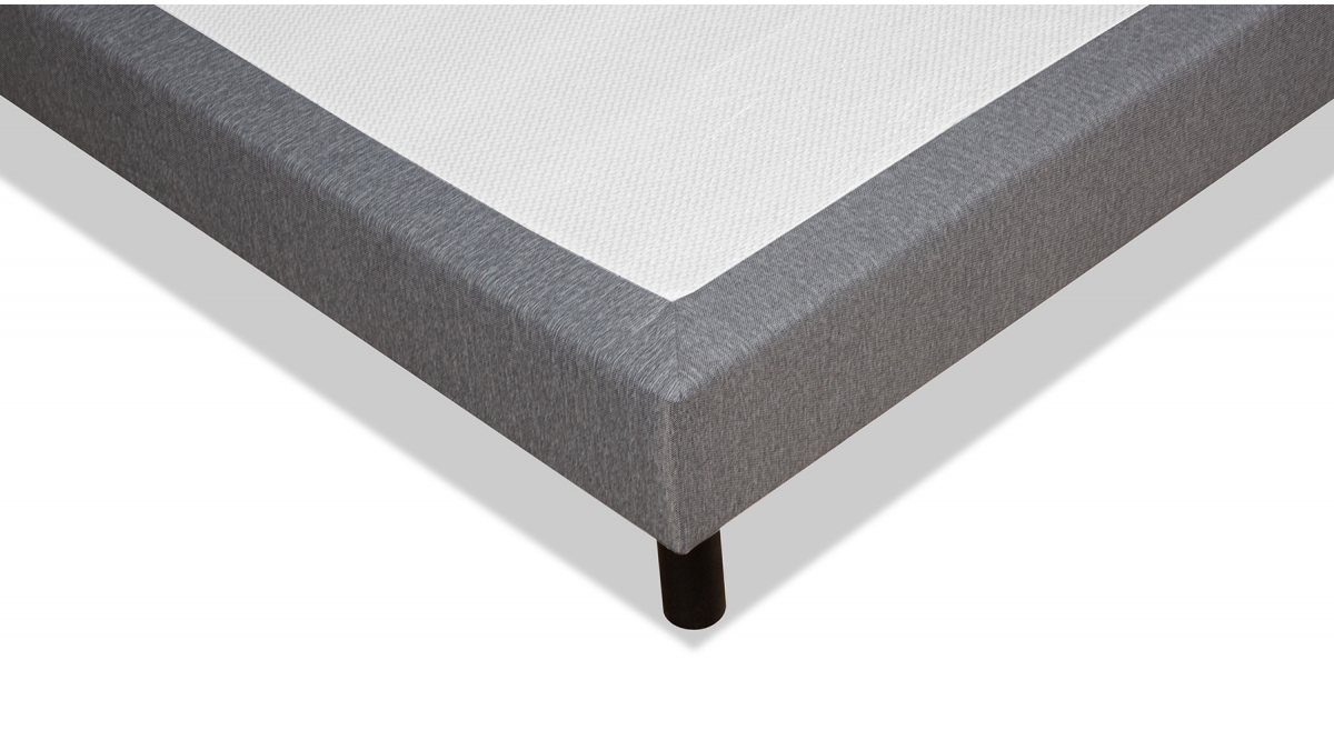 Sommier tapissier - Tissu gris - CLÉMENCE