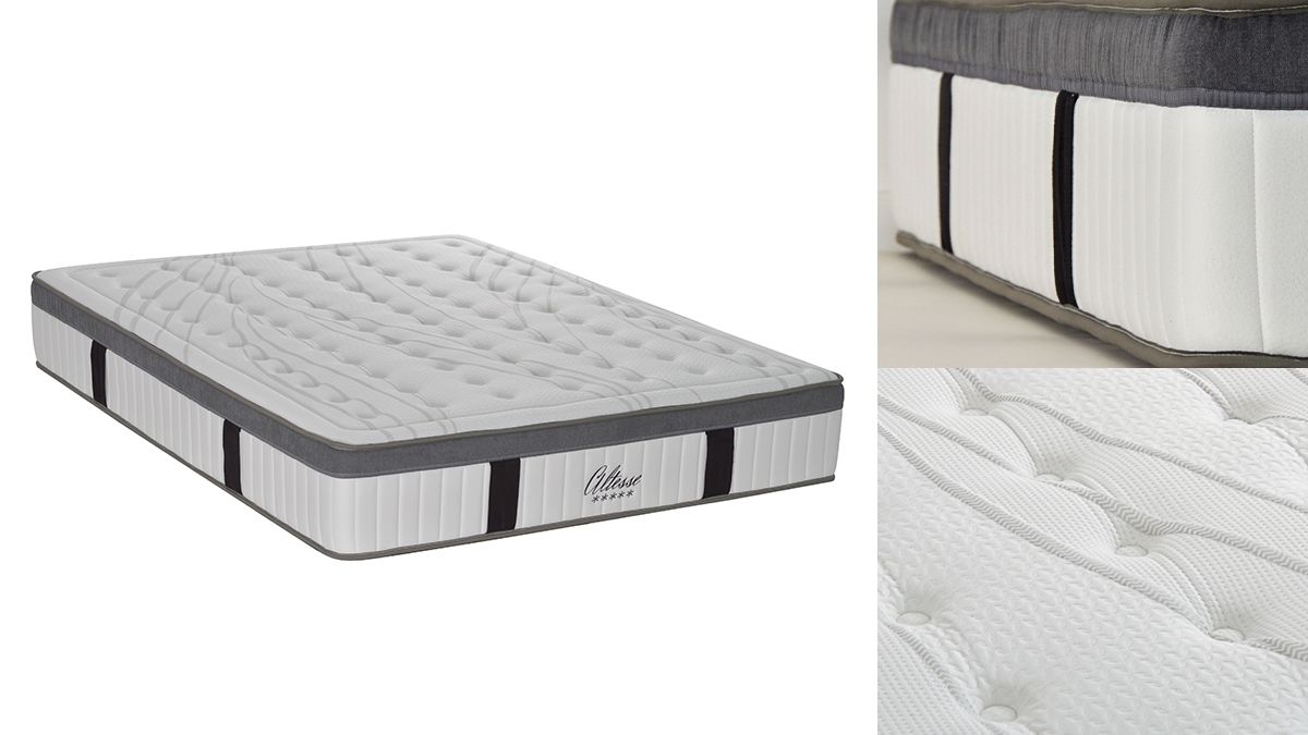 Ensemble | Matelas ALTESSE - Mémoire de Forme | Sommier KIT TISSU - Gris anthracite