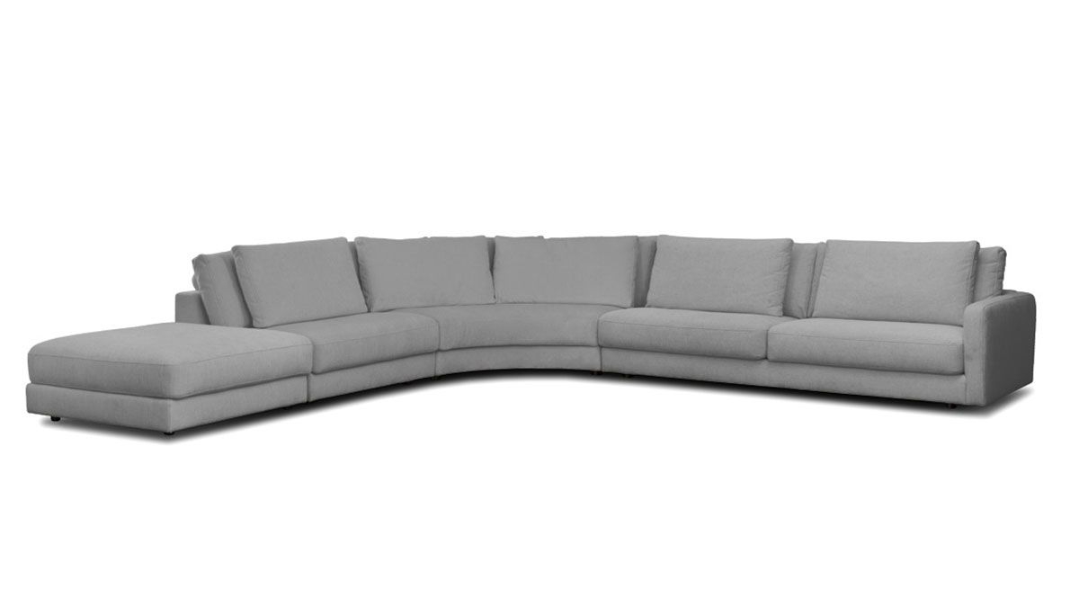 Canapé d'Angle Arrondi en Tissu Venezia | 6 places | Maison Aubertin