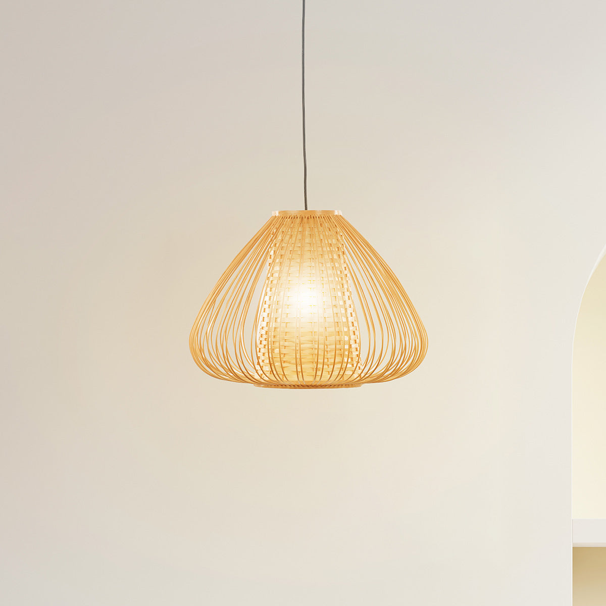 Suspension rotin naturel - POIRE