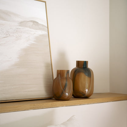 Vase - Verre fumé marron - TINA - 19x29 cm