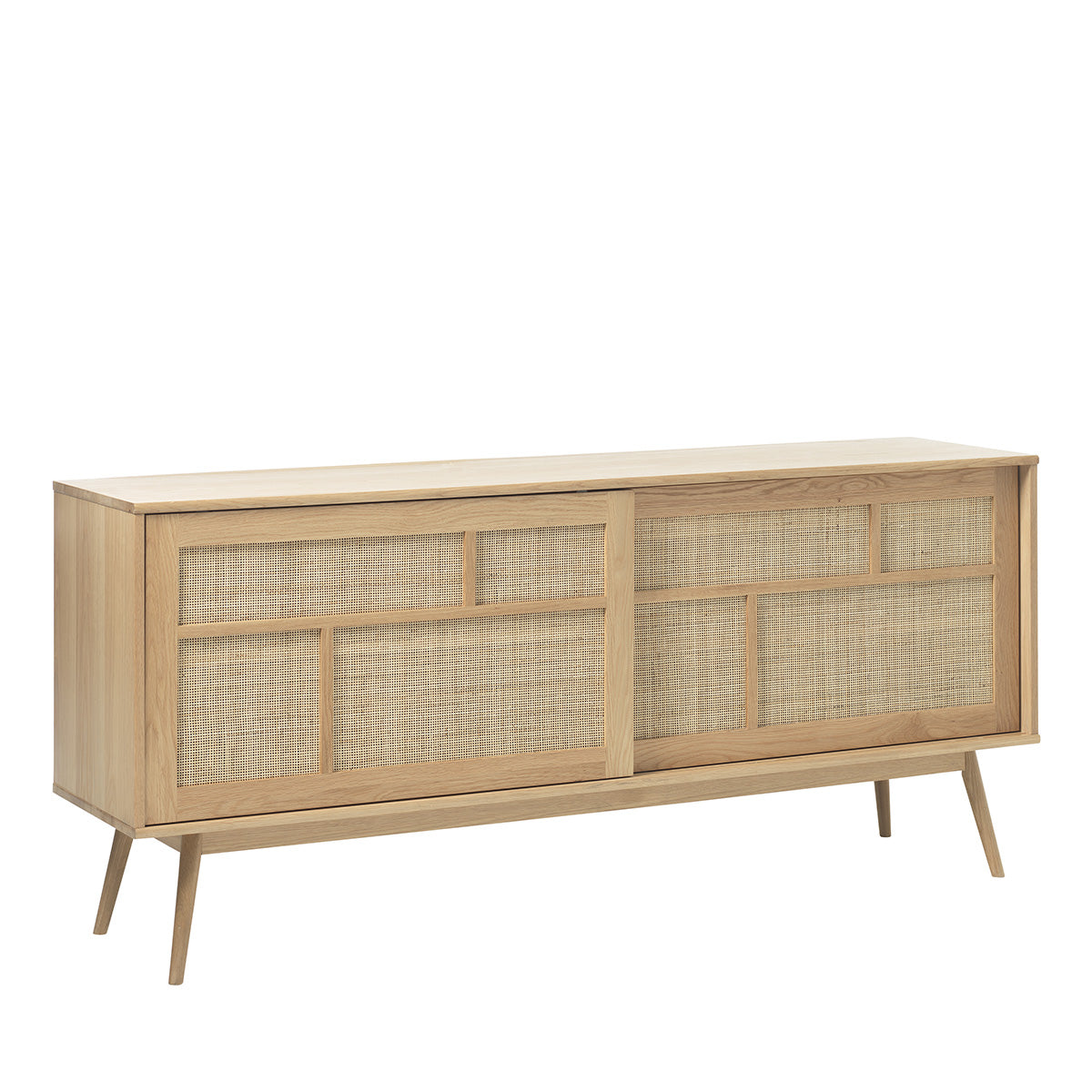 Buffet 180 cm 2 portes - Bois et rotin - CAPRI