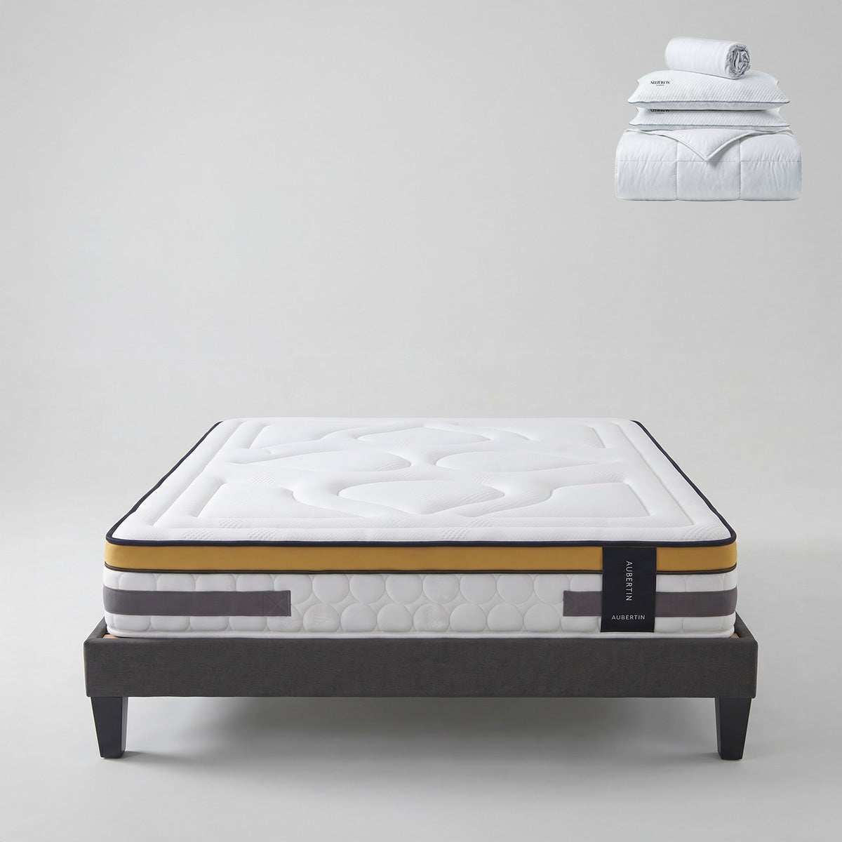 Prêt-à-dormir AUBERTIN avec Sommier AURORE et Accessoires
