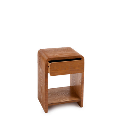 Table de nuit 1 tiroir 1 niche - Bois foncé - BORGO