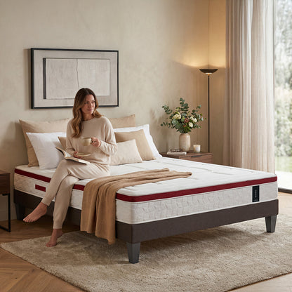 Matelas Ressorts ensachés et Mémoire de forme - 27 cm - HARMONIE