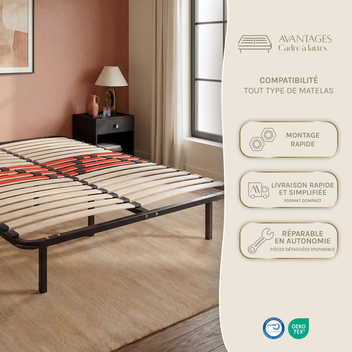 Ensemble Matelas AUBERTIN et Sommier CÉLESTE