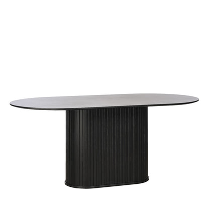 Table à manger ovale 6 personnes 180 cm - Bois - ALBA