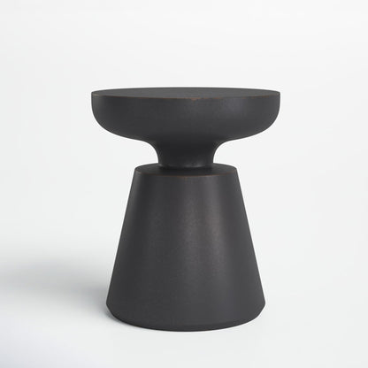 Table d'appoint ronde ø45cm - Effet ciment noir - NERO