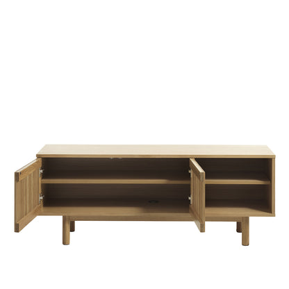 Meuble TV 143 cm 2 portes - Bois - PISA