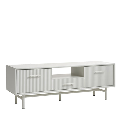 Meuble TV 140 cm 2 portes 1 tiroir 1 niche - Bois gris clair - MIRANO