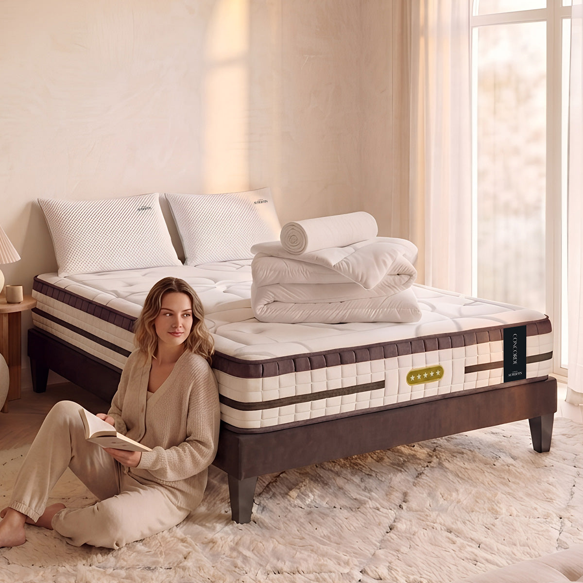 Prêt-à-dormir CONCORDE avec Sommier AURORE et Accessoires