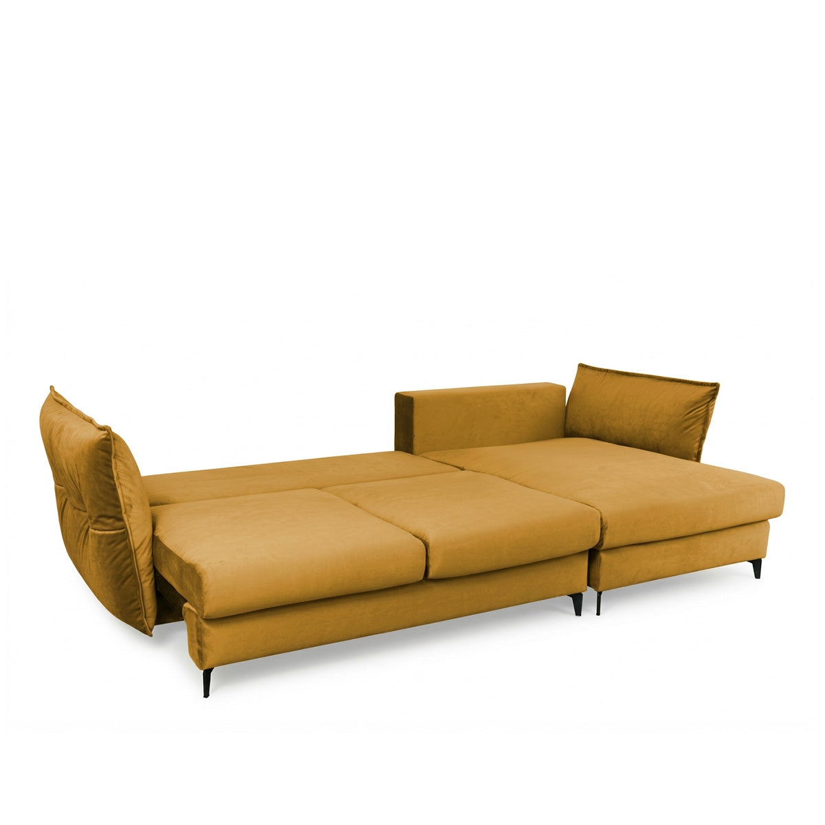 Canapé d'angle convertible - 3 places - Velours - VERDURO