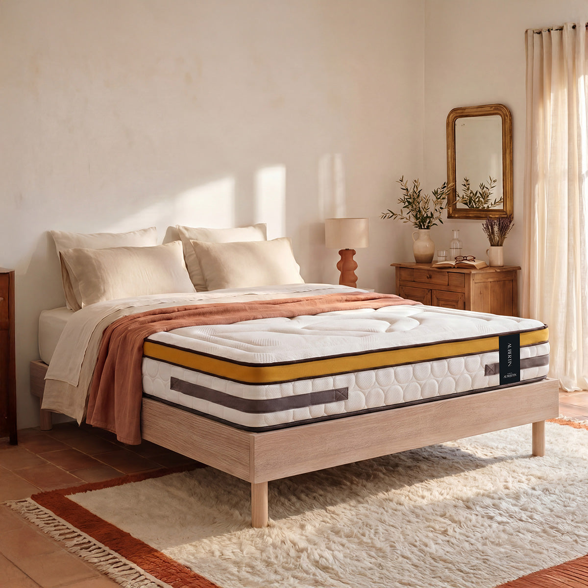 Ensemble Matelas AUBERTIN et Sommier SÉLÉNA