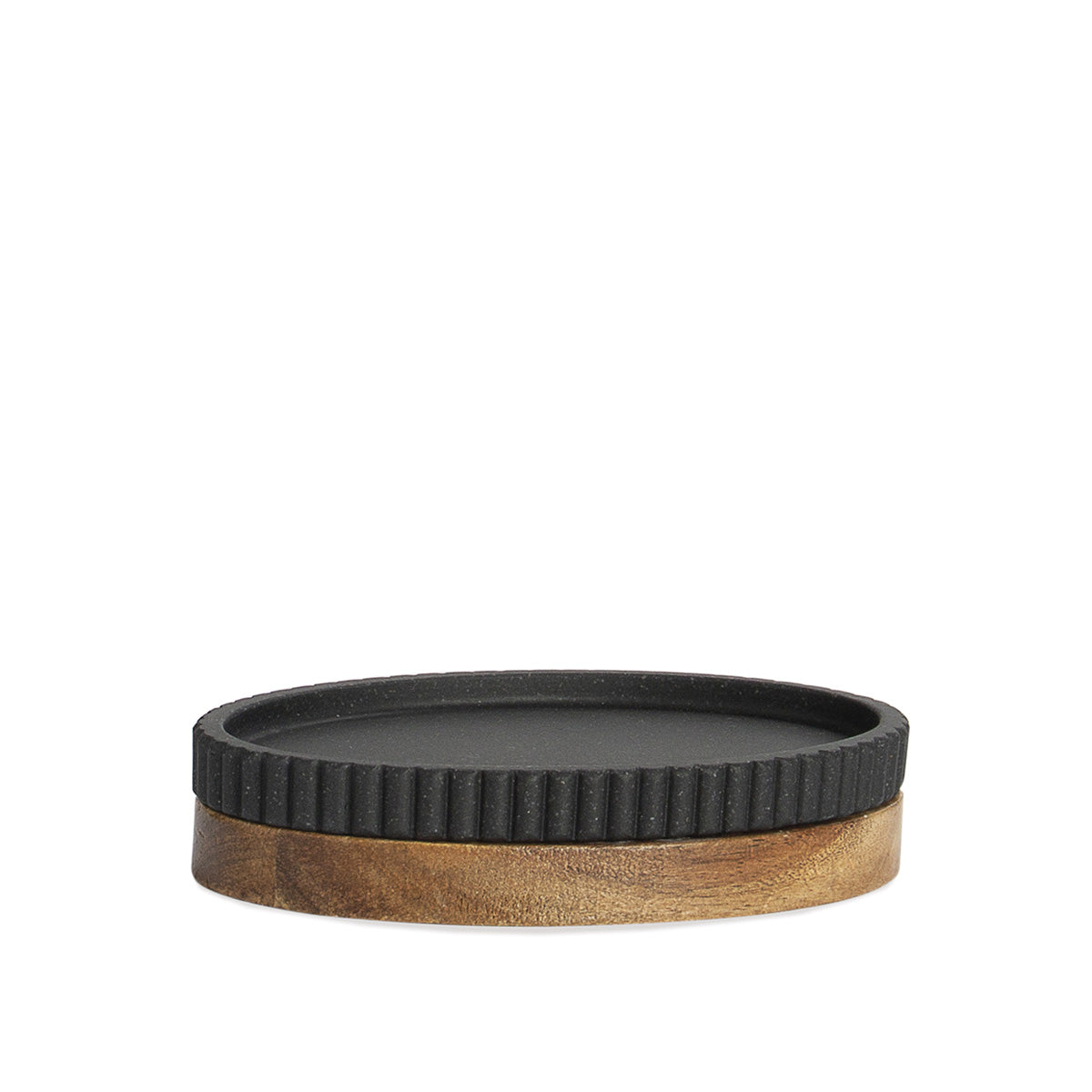 Porte-savon - Résine noire et bois - LAGO