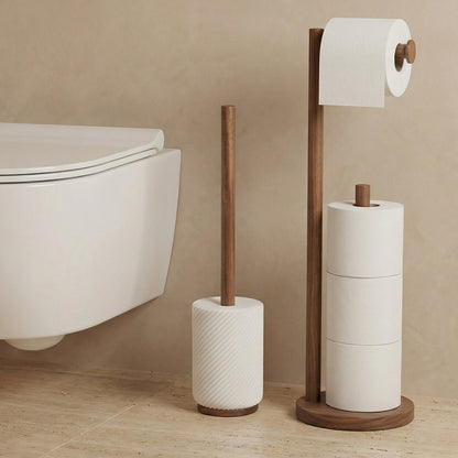 Set salle de bain - Résine blanche et bois - ASCOLI