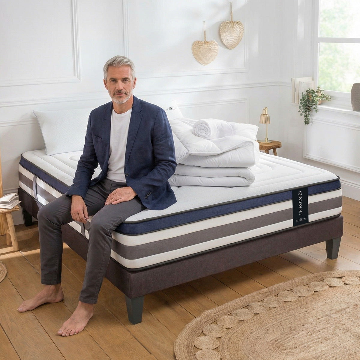 Prêt-à-dormir QUINTESSENCE avec Sommier AURORE et Accessoires