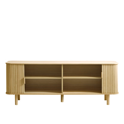 Meuble bas 160 cm 2 portes - Bois - OLBIA