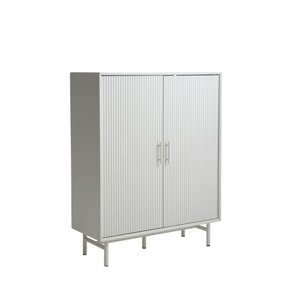 Buffet haut 2 portes - Bois gris clair - MIRANO