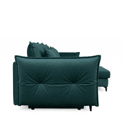 Canapé d'angle convertible - 3 places - Velours - VERDURO