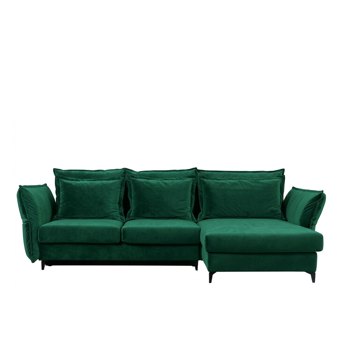 Canapé d'angle convertible - 3 places - Velours - VERDURO