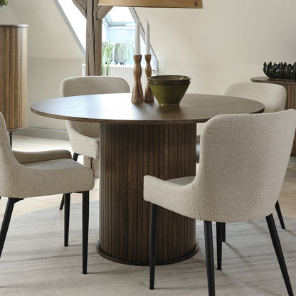 Table à manger ronde 4 personnes ø120 cm - Bois - ALBA