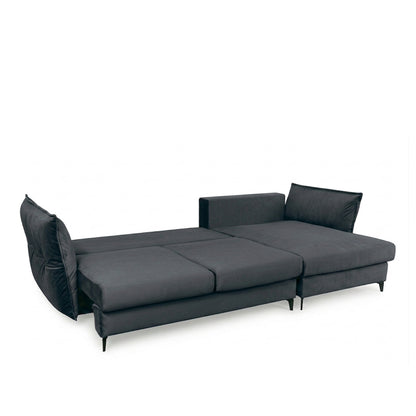 Canapé d'angle convertible - 3 places - Velours - VERDURO