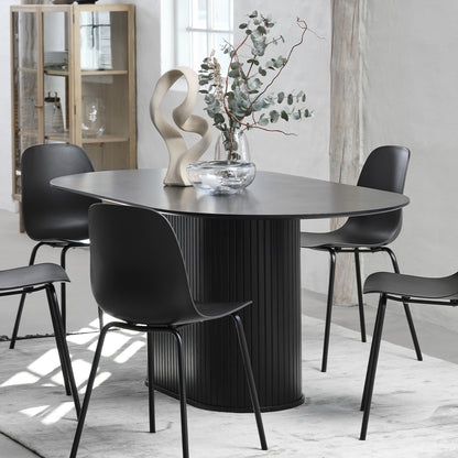 Table à manger ovale 6 personnes 180 cm - Bois - ALBA