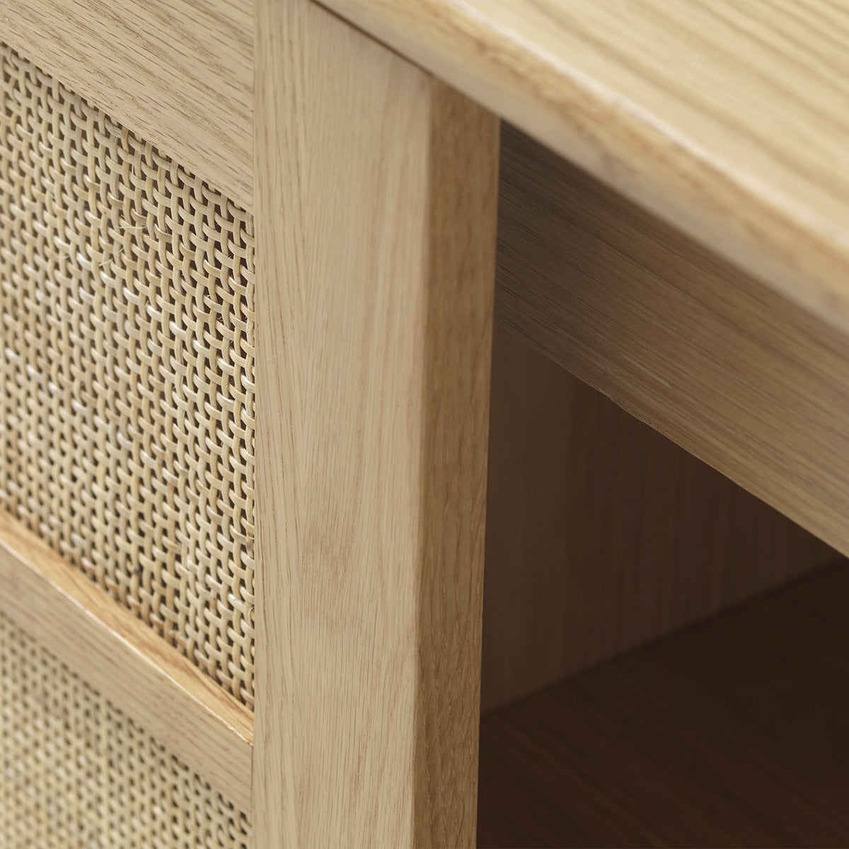 Buffet 180 cm 2 portes - Bois et rotin - CAPRI