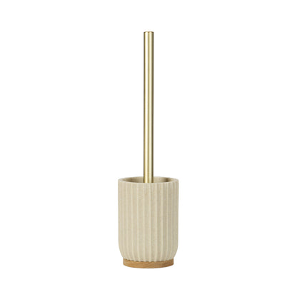 Brosse WC - Résine beige et bois - OCEANO