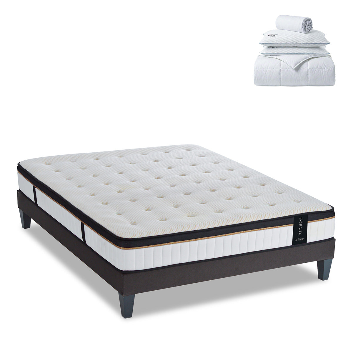 Prêt-à-dormir ÉMERAUDE avec Sommier AURORE et Accessoires