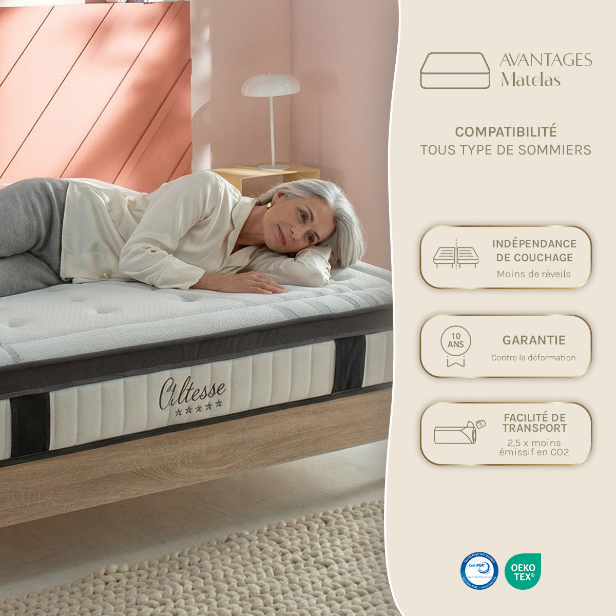 Matelas Mémoire de forme - 27 cm - ALTESSE