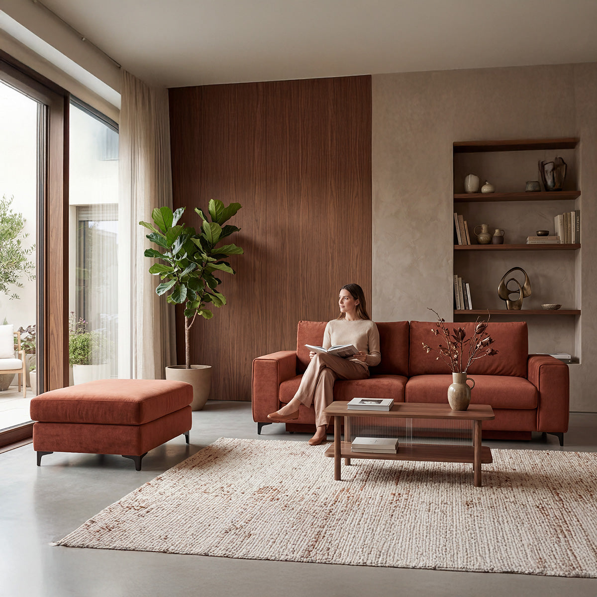 Grand pouf - Velours - FIESOLE