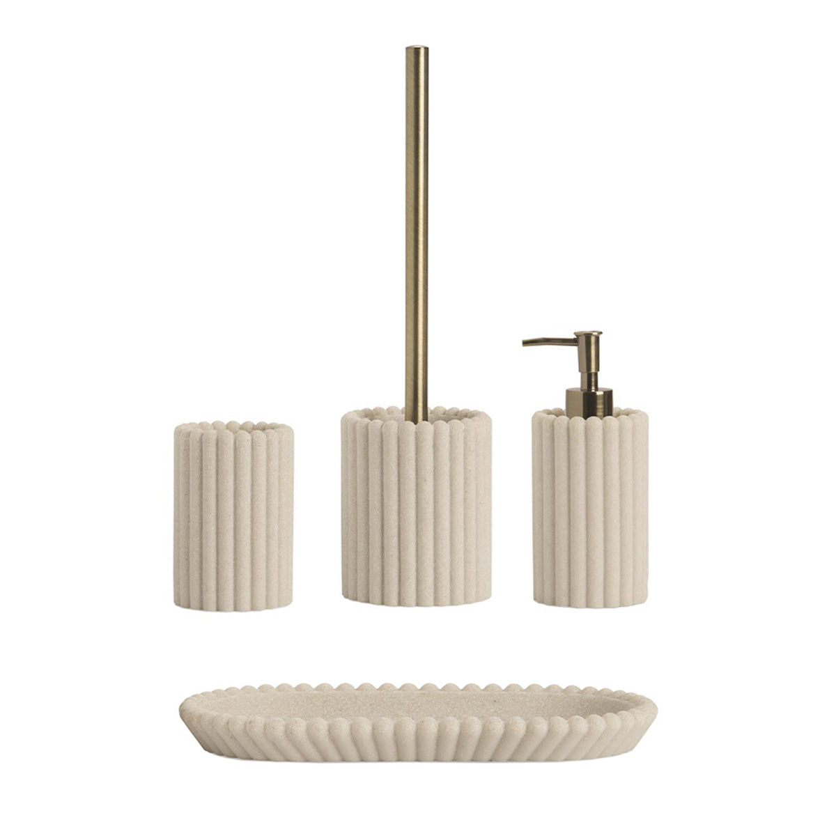 Set salle de bain - Résine beige - LUGANO