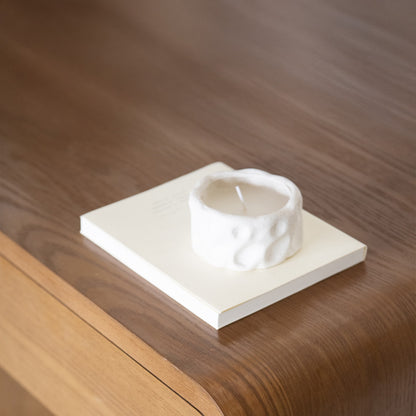 Bougie - Céramique blanche - ARIA - 8x3,5 cm